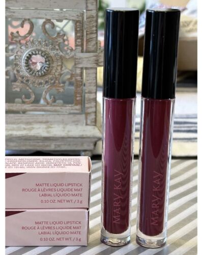 Mary Kay Matte Liquid Lipstick Burgundy Orchid Lot- 2 Lipsticks-NIB!