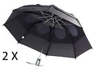 2X Gustbuster Metro Umbrella Black Automatic Open SAVE ON TWO!