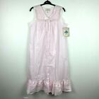 Heather Lane Women's M Pink Nightgown Gown Embroidery Lace Cotton Vtg 1980s NEW