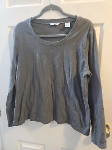 laura ashley Womans Gray Long Sleeved Blouse Shirt. Size Large PRICED TO SELL