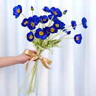 4 Heads Faux Poppy | Artificial Flower | Home Decoration | Gifts - Deep Blue