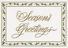 Gold Foil Embossed Seasons Greetings with Holly Border Box of 14 Christmas Cards