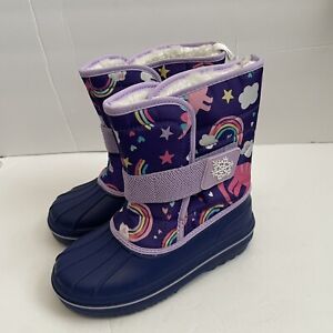 Children’s Place Girls Toddler Size 11 Winter Snow Boots Purple Rainbow New