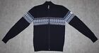 DALE OF NORWAY MEN'S HOVDEN WOOL FULL ZIP SWEATER Made Norway Blue sz M Sweater