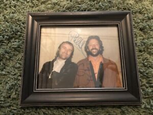 ERIC CLAPTON & PHIL COLLINS SIGNED 8X10 LOA BY PSA/DNA