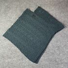 Aran Sweater Market Sweater Womens One Size Blue Cable Knit Wool Poncho Ireland