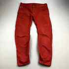 G-Star Raw Jeans Mens 38x34 Orange Denim Arc 3D Slim Fit Twisted Leg Cotton