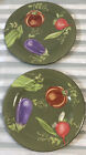 GATES WARE BY LAURIE GATES SET of 2- VEGETABLE THEME SALAD PLATES 9