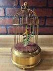 Antique Brass Automaton Clockwork Singing Bird Birdcage Signed Ken-D KG Germany