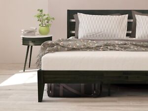 King, Queen Size Wood Platform Bed Frame, Caramel, Chocolate, Mocha Color