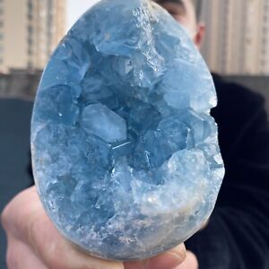 2.3LBLargeNatural Beautiful Blue Celestite Crystal Geode Cave Mineral Specimen