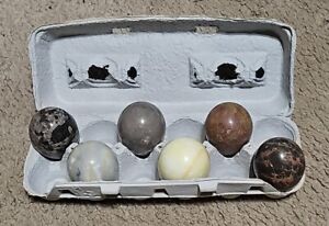 Vintage Assorted Alabaster Onyx Marble  Easter Eggs - Lot of 6 (D)