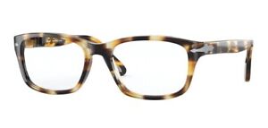 PERSOL 0PO3012V 1123 Brown Striped Yellow Demo Lens 52 mm Men's Eyeglasses
