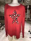 Magaschoni Red Sweater Xl with a leopard print star 6%cashmere…200