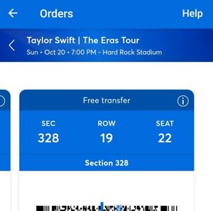 Taylor Swift Era Tours Concert, Hard Rock Stadium Miami. Oct 20, 2024
