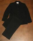 Le Suit Petite 2 Pc Pant Suit 10P Black W/ White Pinstripe Lined Womens Blazer