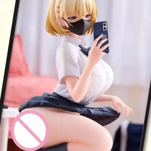Anime Girl Squatting Yuanyuan 14cm PVC model decoration Figure doll toy with box