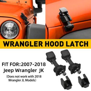 2X Locking Catch Buckle Kit Hood Latch Parts For Jeep Wrangler JK 2007-2018 (For: Jeep)