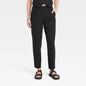 Women's High-Rise Tailored Trousers - A New Day Black 6