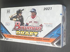 2021 Bowman Draft Baseball Jumbo HTA Hobby Box Factory Sealed 3 Autos