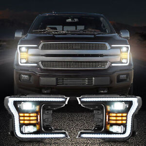 VLAND Full LED Headlights for Ford F150 XLT XL SSV Limited Lariat 2018 2019 2020 (For: 2019 Limited)