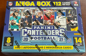 2 NEW 2021 Panini NFL Contenders Football Mega Box 28 Packs 2 AUTOS 4 PATCH 224
