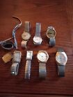 Mixed Lot Of 8 Vintage Men's Watches Parts