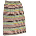 Loft Womens Small Maxi Skirt Pastel Stripes Rayon Spandex Elastic Waist