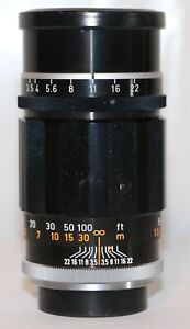 Canon Black 135mm f/3.5 Lens LTM L39 Leica Screw Mount Very Nice