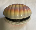 Clam Shell Trinket Box With Faux Pearls