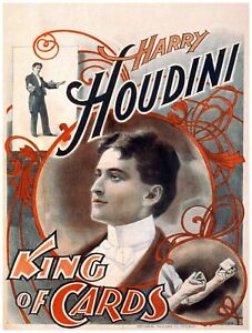 7669.Decoration Poster.Home Room wall design art print.Harry Houdini.Cards King