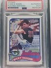 Charlie Sheen Signed Ricky Vaughn Wild Thing RC Auto 1989 Topps Style Card - PSA