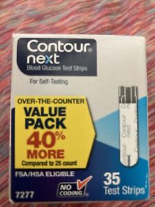 Contour 7277 Glucose Blood Test Strips - 35 Count Free Shipping