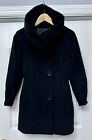Women’s Saks Fifth Avenue Black Cashmere Wool Swing Coat Jacket size 2