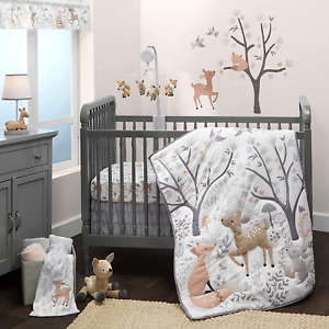 3 Piece Crib Bedding Set, Deer Park, Multicolor