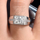2CT VVS1 Moissanite Ring Men Wedding Rings Comfort Fit Ring Band Sterling Silver