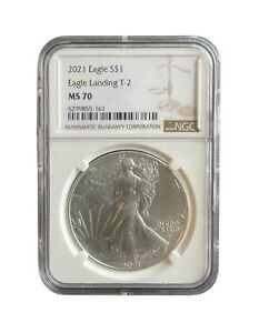 2021 T-2 $1 American Silver Eagle Landing - NGC MS70 - 0129