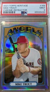 2021 Topps Heritage Mike Trout Chrome Refractor /572  PSA 9 MINT