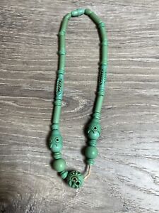 Vintage Chunky Bead Turquoise Color Necklace Bin 53