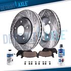 Front Drilled Brake Rotor Ceramic Pad for 2003-11 Lincoln Town Car Grand Marquis