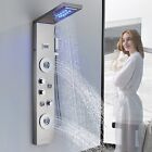 Ello allo Shower Panel Tower LED Rain&Waterfall Massage System Stainless Steel
