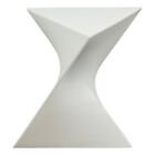 LeisureMod Randolph Modern Plastic Triangle End Table in White