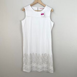 NEW $108 FRESH PRODUCE Size Small White Sara Lace Shift Dress Sleeveless