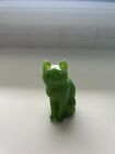 Mosser Glass Sitting Cat Figurine Green