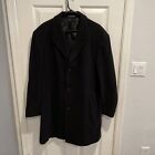 Ralph Lauren Corso Wool Black Trench Coat 3 Button Jacket Men L