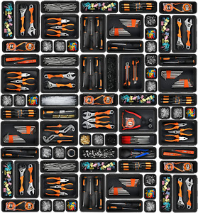Tool Box Organizer Tray Dividers Set Tool Accessories Cabinet Bins Black 42 Pack