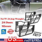 Off-road Safari Tubular Half Door Mirror For 1997-2024 Jeep Wrangler TJ JK JL JT (For: More than one vehicle)