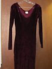 Vintage 90s Sisley Burgundy long-sleeved stretch velvet dress