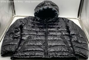 Michael Kors Men's Black Travel Engineered Hooded Full Zip Puffer Jacket Size M