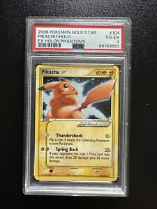 2006 Pokemon EX Holon Phantoms Gold Star Pikachu Holo 104/110 - PSA 4